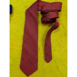 1970s BEAU BRUMMELL FATTY ~ MENS DRESS SHIRT SUIT TIE ~ RED BLACK GEOMETRIC